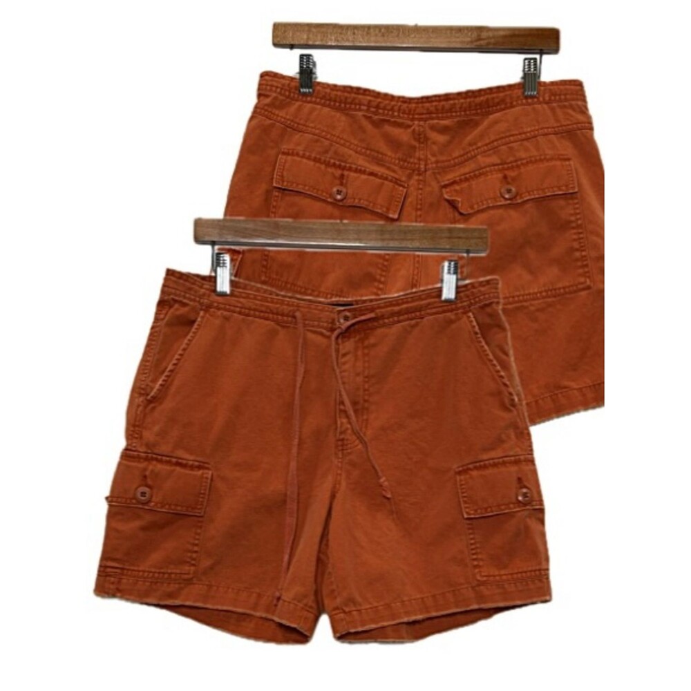 VTG Abercrombie & Fitch Rust Orange Cargo Pocket 6" Shorts Mens Size M Cotton